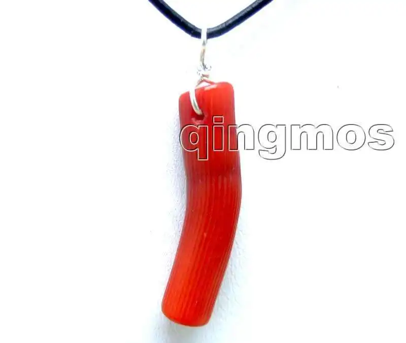 

SALE Big 8*40mm GENUINE Red Branch shape Coral pendant with Free leather cord 18" necklace-5594 Wholesale/retail Free shipping