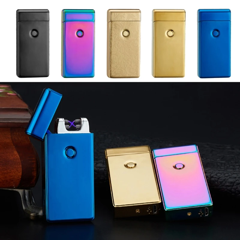 

Rechargeable Cigarette Lighter Plasma Windproof USB Dual Electric Arcs Flameless