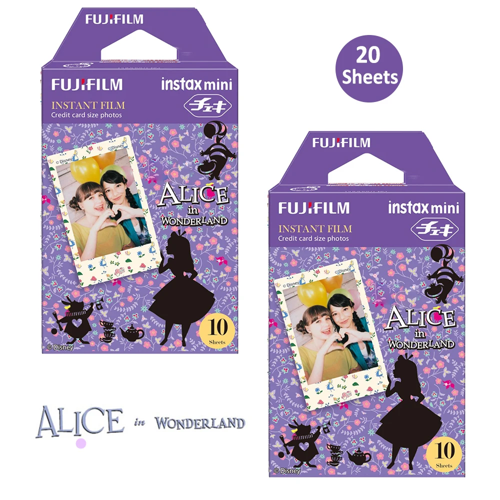 Fujifilm Instax Mini цветная пленка 20 принтов (2 упаковки) Алиса в стране чудес мгновенное