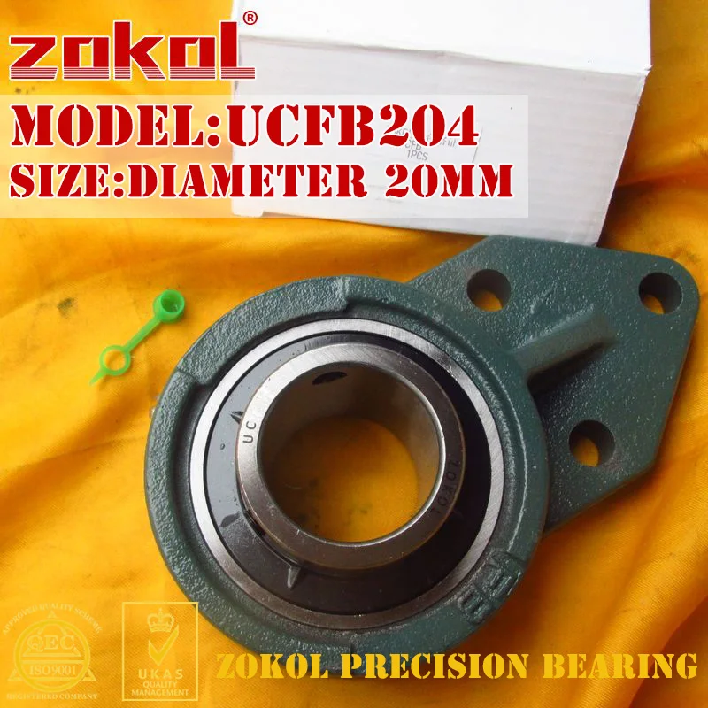 

ZOKOL bearing UCFB204 UCFB504 Pillow Block Ball Bearing diameter 20mm