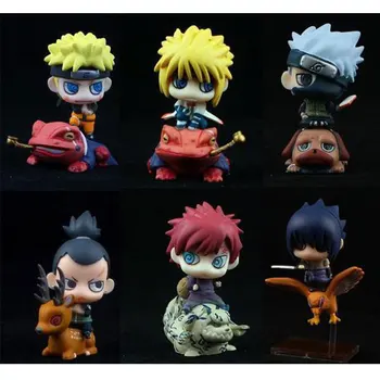 

6pcs/set Naruto Shippuden Anime Figure Q Version Uzumaki Naruto Hatake Kakashi Sabaku no Gaara Uchiha Sasuke action figure Toys