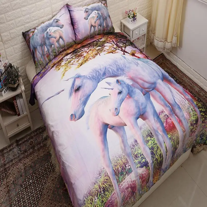Unicorn Bedding Sets Single Duvet Cover Set Queen King Comforter Bedding Set YU01#