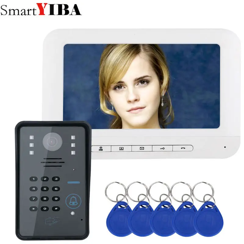 buy SmartYIBA Video Intercom 7 #039; #039;Inch Monitor Wired Video Door Phone Visual Speakephone Intercom Doorbell Password RFID Camera Kit