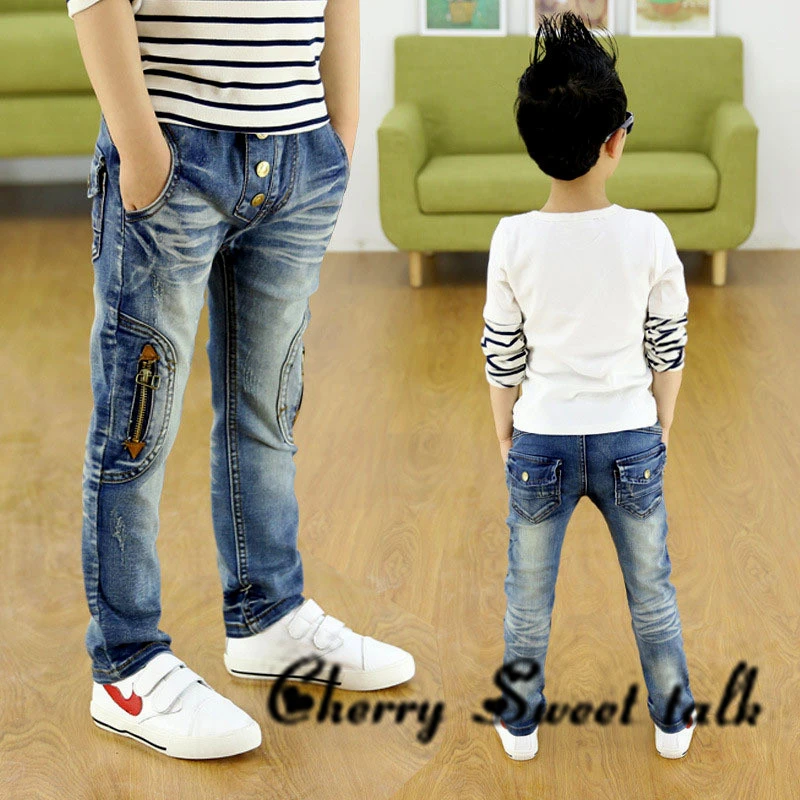 Children zipper jeans, boys pants fit for spring baby boys jeans children trousers 3 4 5 6 7 8 9 10 11 12 13 14 years old 86190