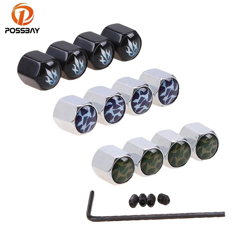 

POSSBAY Car-styling Car Wheel Tire Valve Caps Stem Air Cover For Cars Truck Motorcycle Bike Valve Cap Anti Theft Accessories