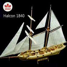 Free shipping Halcon 1840 Wooden Sailboat Model Ship Model Laser Cut Boat Educational Toy DIY ship model