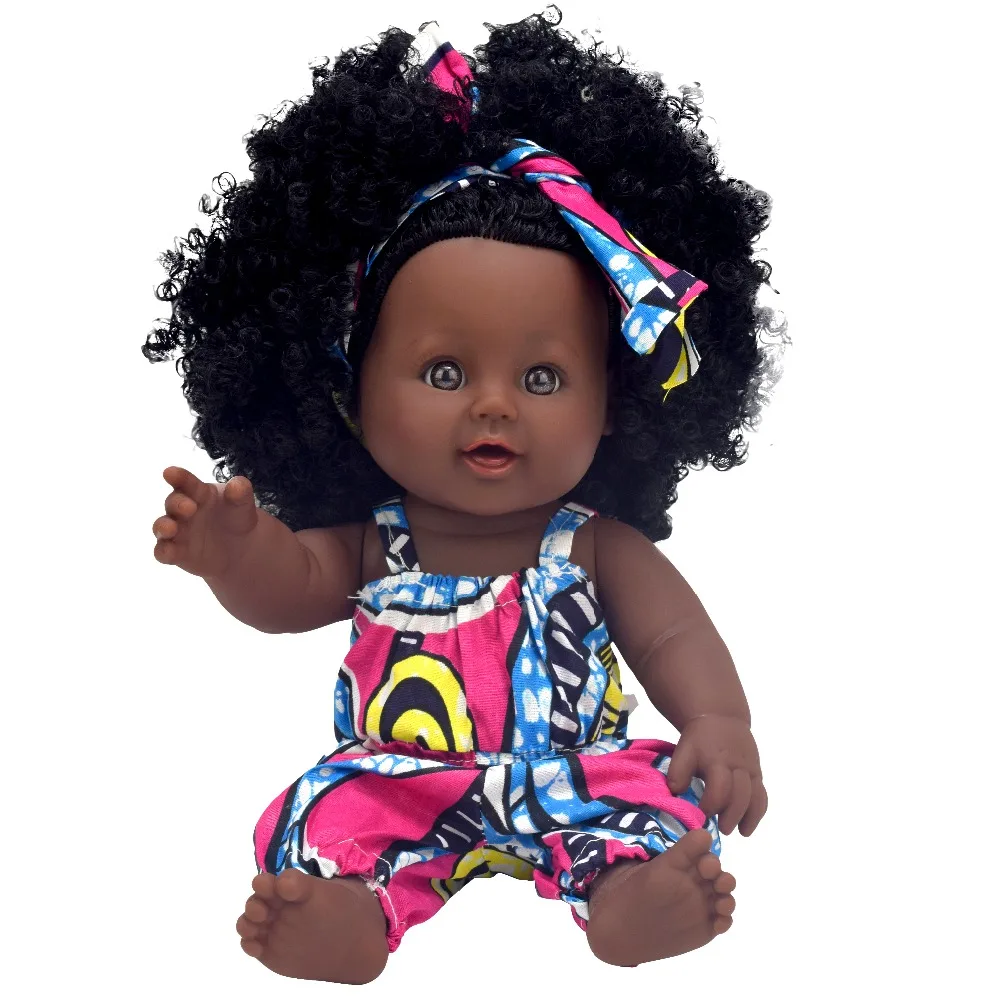 Африканская черная Детская кукла reborn girl 12 дюймов желтая boneca corpo inteiro de silicone reborn baby dolls поп реалистичные дети