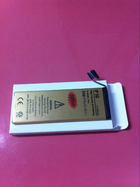 2680mAh For Apple iPhone 5 Top Quality Gold Battery Mobile Phone Replacement Li ion Battery For