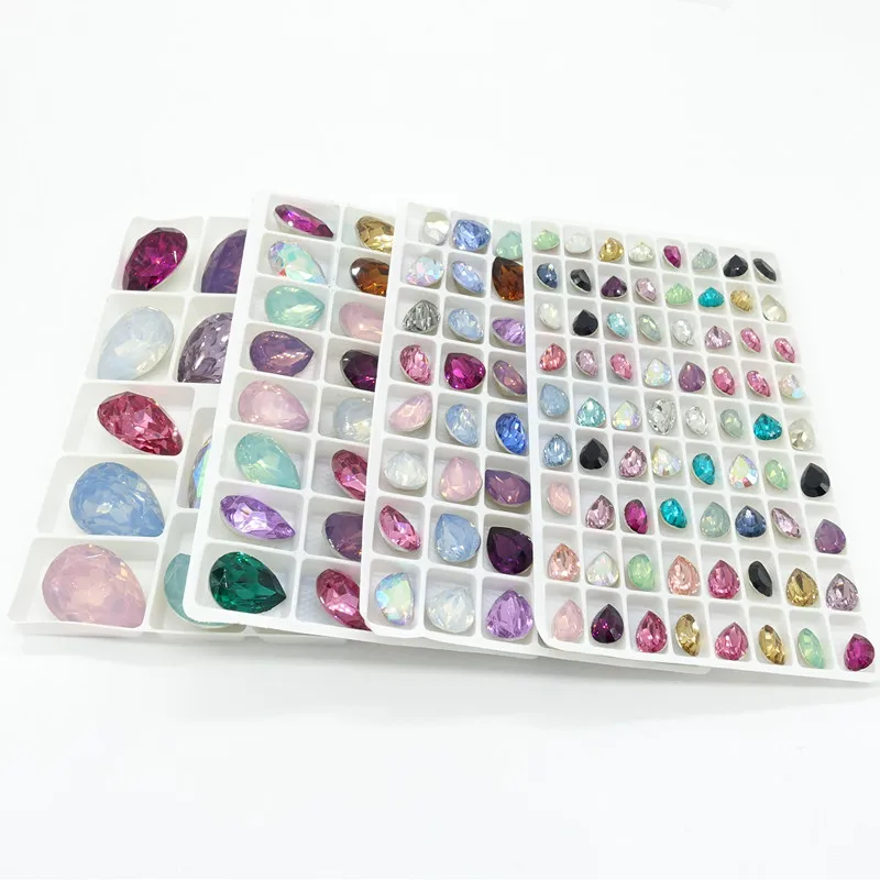

Wholesale Lots Colors Teardrop Resin Rhinestone Loose Beads Jewelry Making 7X10MM 10x14mm 13x18mm 18x25mm