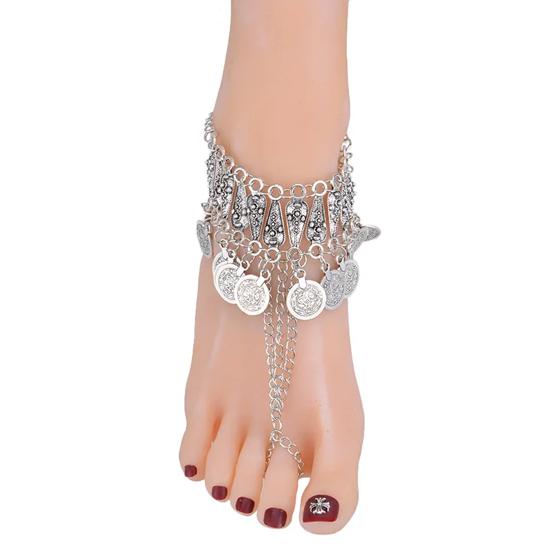 Manerson Anklet Ankle Bracelet Halhal Boho Foot Jewelry Pie Silver Leg