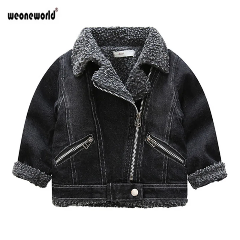 WEONEWORLD 2017Winter Baby Boy Denim Jacket Leisure Coat Kids Jeans