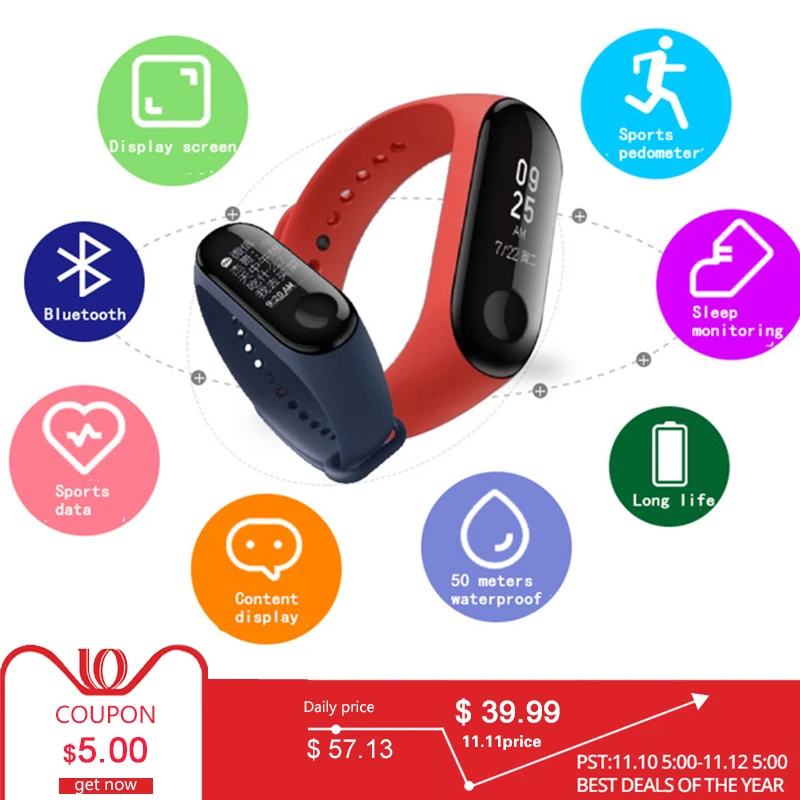 Xiaomi Mi Band 3 Band 3 Smart Wristband IN STOCK 2018 New Original Xiaomi Mi Band 3 Smart Bracelet, 0.78 inch OLED Message цена Xiaomi Mi Band 3 Band 3 Smart Wristband IN STOCK 2018 New Original Xiaomi Mi Band 3 Smart Bracelet, 0.78 inch OLED Message цены онлайн