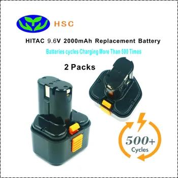 

2PCS 2.0Ah rechargeable battery HIT9.6A NiCD battery 9.6V Replacement HITAC EB9B EB9G EB9M EB9S FEB9S Original Battery pack 9.6V