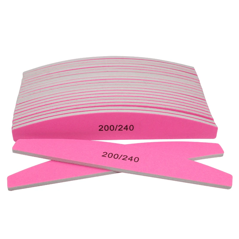 5 шт розовые пилочки для ногтей шлифовальный буфер для ногтей блок наждачная бумага 200/240 лак для ногтей маникюрные инструменты лодка Лайм a ongle Professional