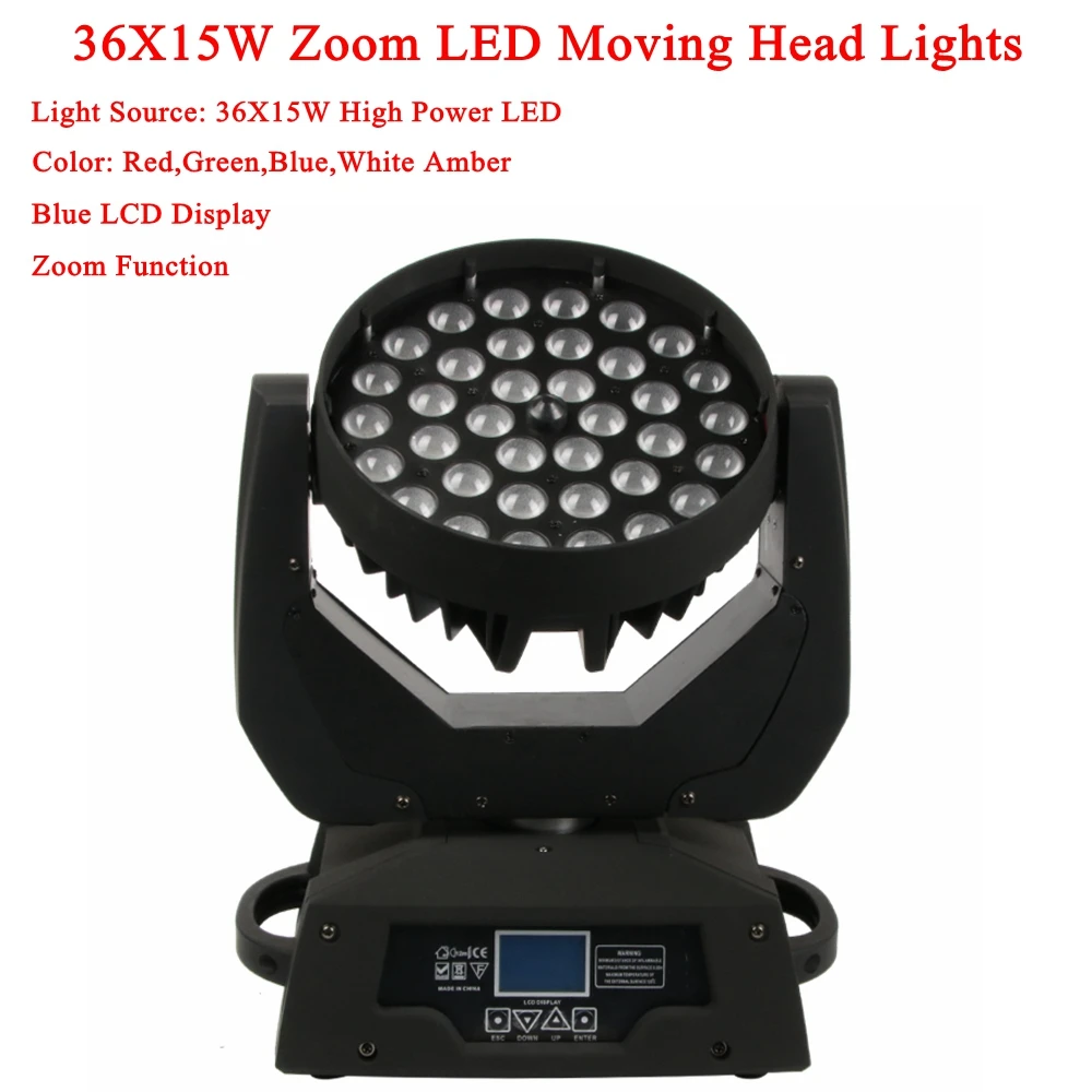 1 шт./лот LED Moving Head Wash Lights 36X15W RGBWA 5IN1 Zoom Stage LCD дисплей для новогодних украшений|moving head