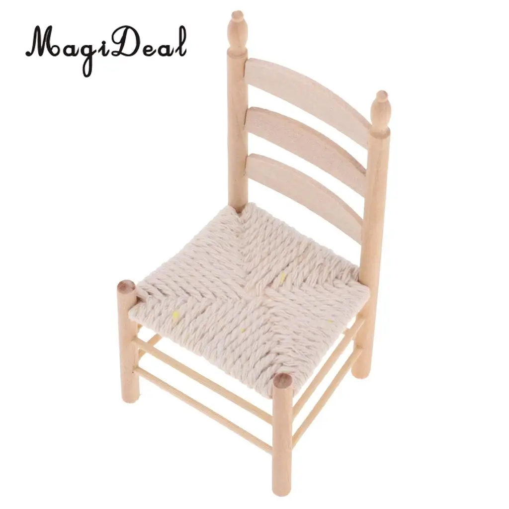 2pcs Mini Dining Table Chair Model for 1:12 Scale Dollhouse Miniature Living Room Furniture