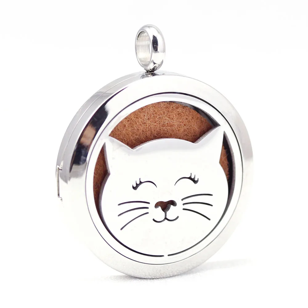 New Design 30mm 316l Stainless Steel Cat Lover Aroma Aromatherapy