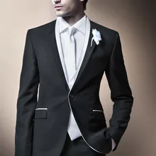 Превосходный Стиль мужские вечерние костюмы на выпускной Жених Смокинги друзей жениха свадебный Блейзер Костюмы(пиджак+ брюки+ жилет+ галстук) K: 1256