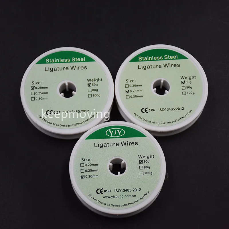 

10 Rolls Dental Orthodontic Ligature Wire Round Spool Stainless Steel 0.2/0.25/0.3 mm 50g