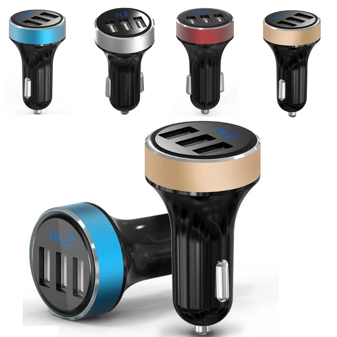 

2017 new intelligent AP03 Portable Size 3USB Ports Car Charger Fast Charging Mobile Phone Travel Adapter Cigar Lighter Charger