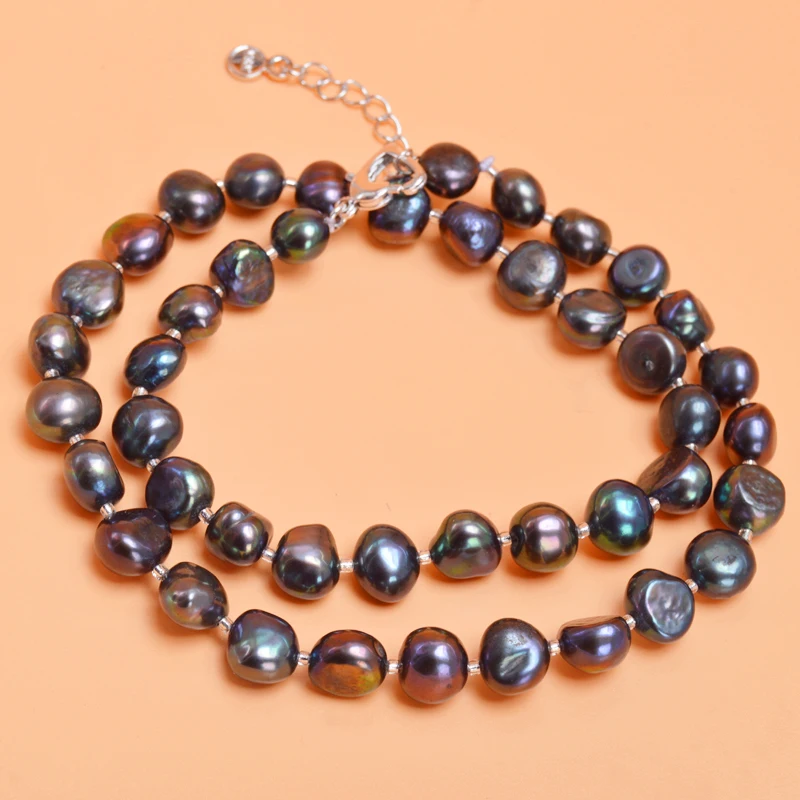 ASHIQI-Gary-Baroque-Natural-pearl-Jewelry-Sets-Real-Black-Freshwater-pearl-Necklace-Bracelet-for-women-New (2)