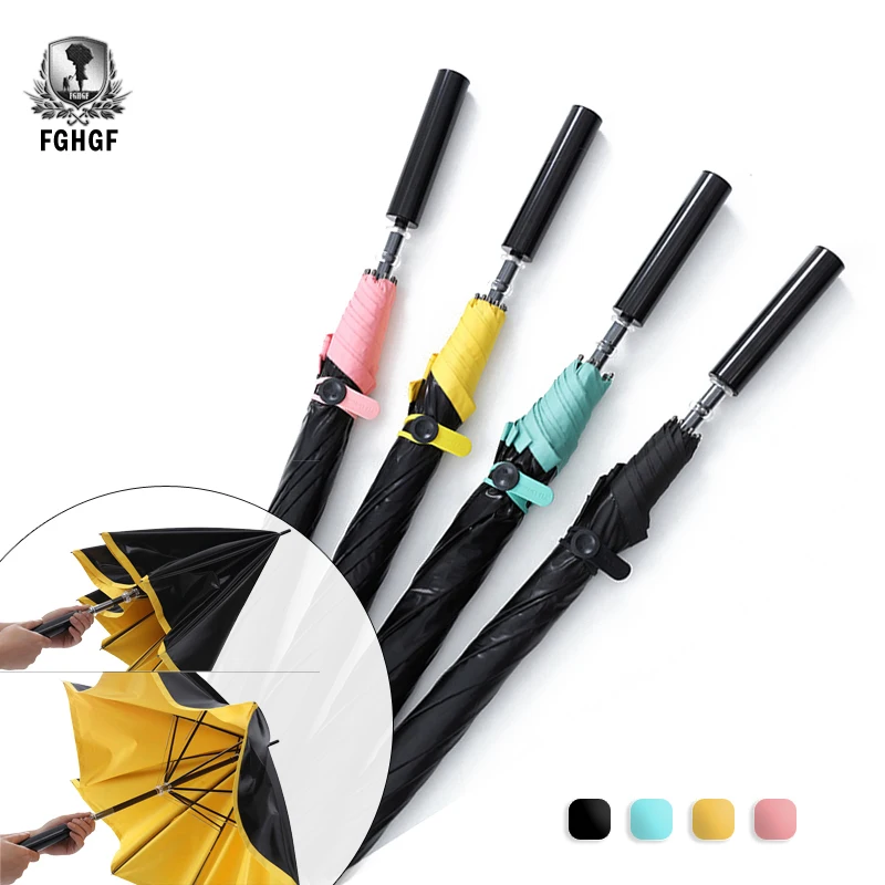 

FGHGF Creative Switch large Brand Big 2 Layer Long Handle Rainy Sunny Golf Umbrella Lady Wowen Men Windproof Car Beach Paraguas