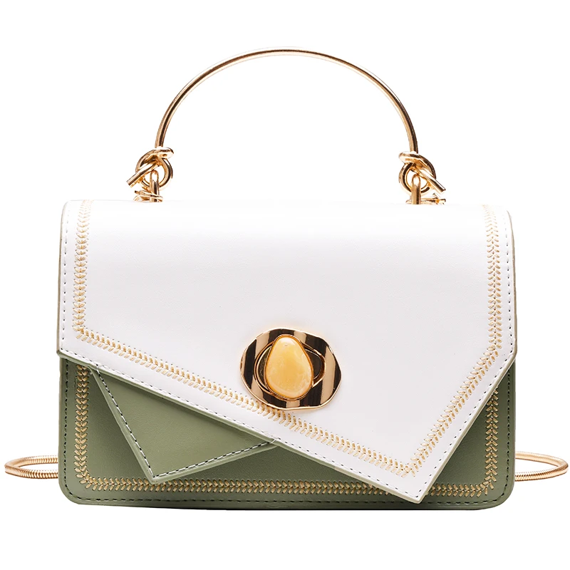 

Contrast color Leather Tote Bags For Women 2019 Travel Handbag Fashion Simple Shoulder Messenger Bag Ladies Cross Body Bag