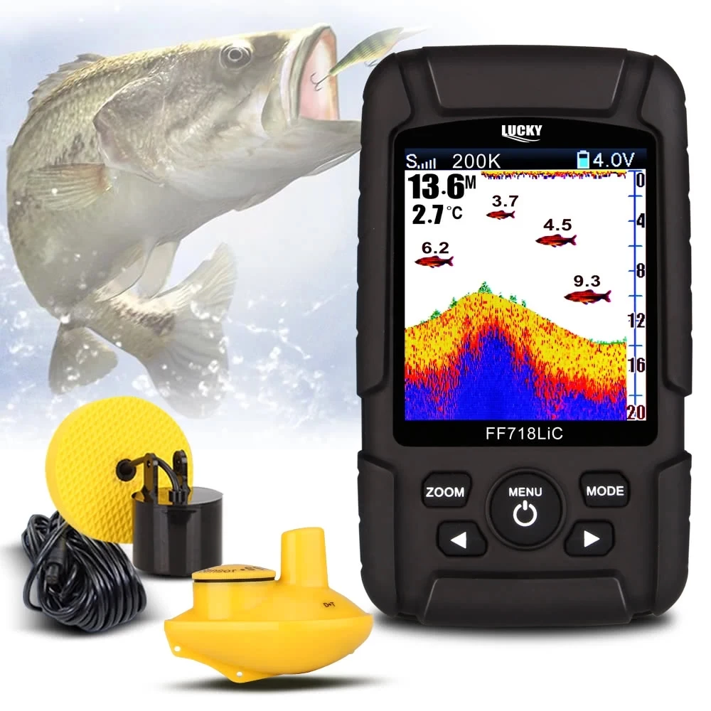 LUCKY 2.8" Color LCD Portable Fish Finder 200KHz/83KHz Dual Sonar