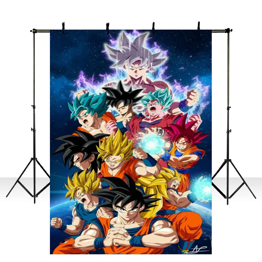 

Photography Backdrops Photo Backdrop Background Photography Dragon Ball Goku Group Bay Children Birthday Party Phototocall