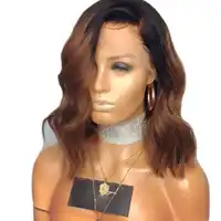 SHUMEIDA Lace Front Human Hair Wigs With Baby Hair Pre Plucked Ombre Lace Front Wig Brazilian Wigs Bleached Knots 130% Wavy Wig