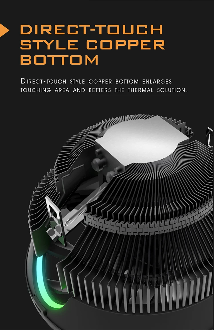 Aigo RGB Cpu Cooler VOID верхний поток радиатора для Intel и AMD охлаждающий вентилятор медный нижний игровой 120 мм вентилятор Радиатор