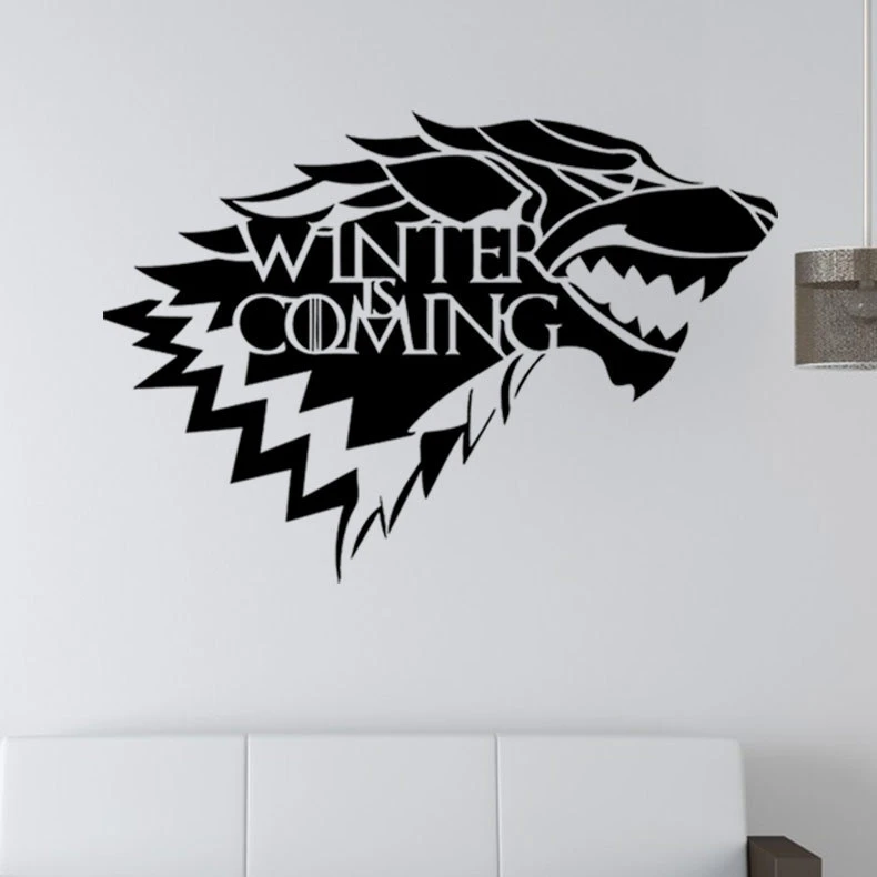Game of Thrones 3D wallpaper Stark family emblem ice skate wolf wall  stickers winter is coming murals| | - AliExpress