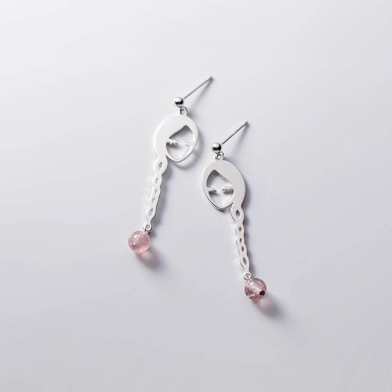

MloveAcc High Quality 925 Sterling Silver Long Hair Girl Shape Drop Earrings for Women Wedding Fine Jewelry Gift