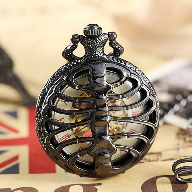 Download Hollow Spine Ribs Style Mechanical Pocket Watch Male ...