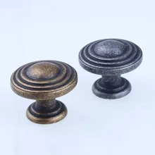 30mm rustico retro style furniture knobs antique iron drawer cabinet knob pull antique brass dresser kitchen cabinet door handle