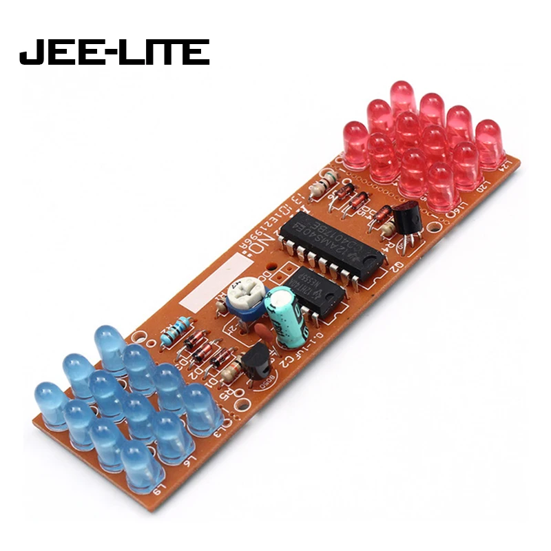 

Red Blue Double Color Flashing Lights Kit Strobe NE555 + CD4017 Practice Learning DIY Kits Detonation Flashing Light DIY Kit