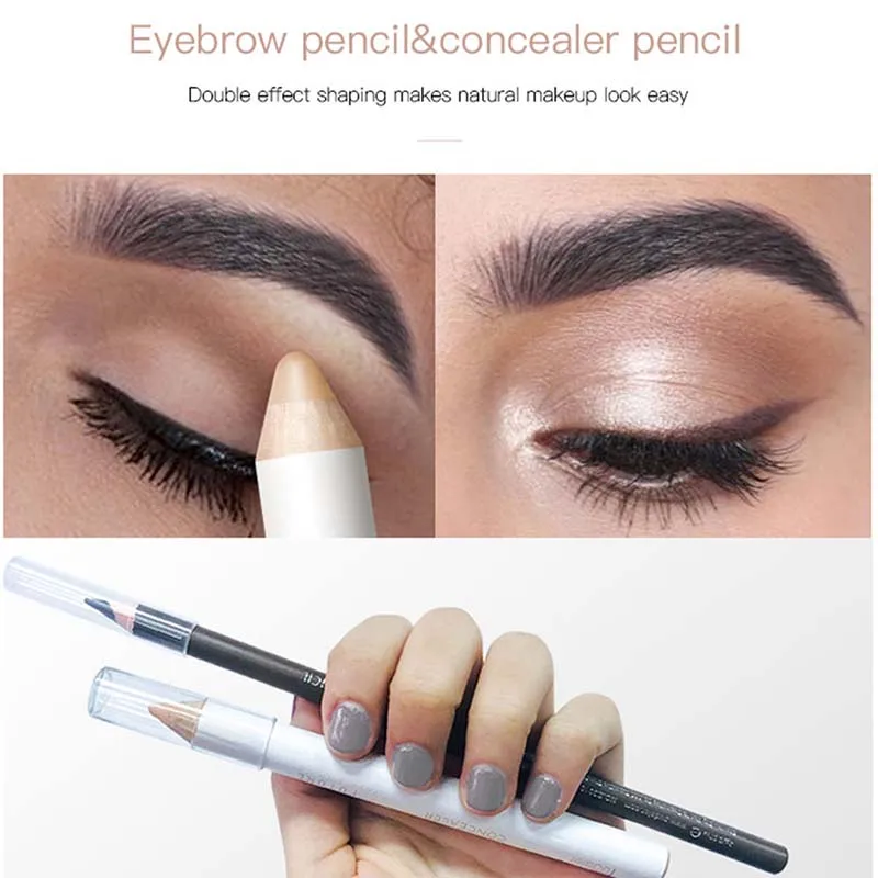 

Eyebrow Pencil White Concealer Fixing Pen Set Shaping Brighten Eye Brow Makeup Waterproof Persistent With Sharpener Kit Y1