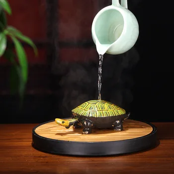 

Boutique Purple Clay Tea Pet 3D Color changing Tortoise Tea Tray Accessories Gifts Longevity Turtle Ceramic Crafts Decorative