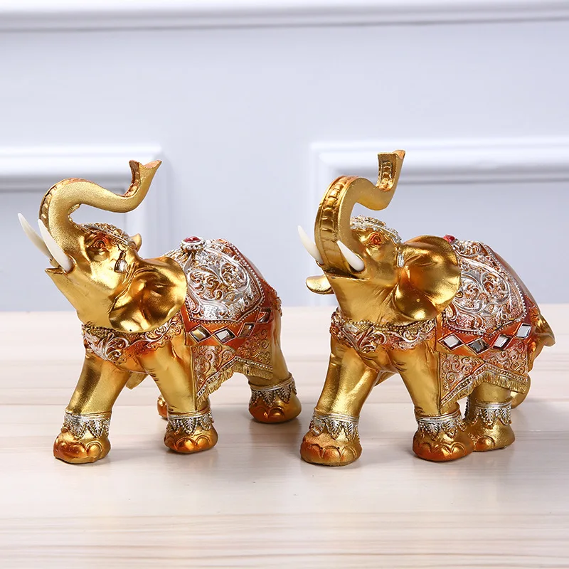 

MRZOOT Creative European Ornaments Elephant Diamond Office Home Decoration Home Decoration Resin Crafts