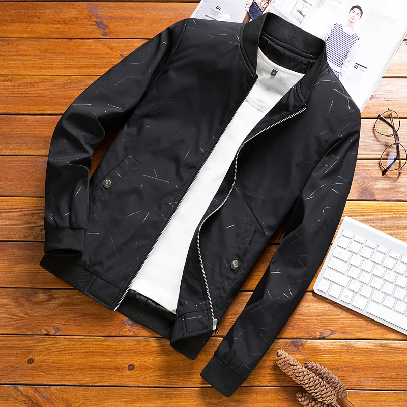 

Men's coat thin spring and autumn 2018 new Korean version trend autumn casual slimming handsome big code male jacket MC322
