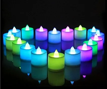 Image 24pcs X Wedding Birthday Party Christmas Decoration Led Flameless Color Changing Tealight Candles Battery LED Candle