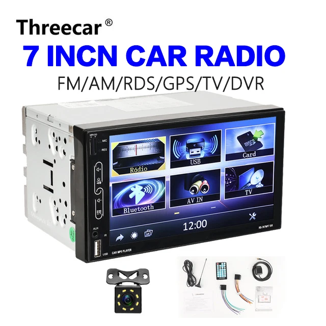

2 Din Multimedia Player Digital TV with RDS GPS FM AM DVR rear view camera Navigation Bluetooth Mirror Link Android phone