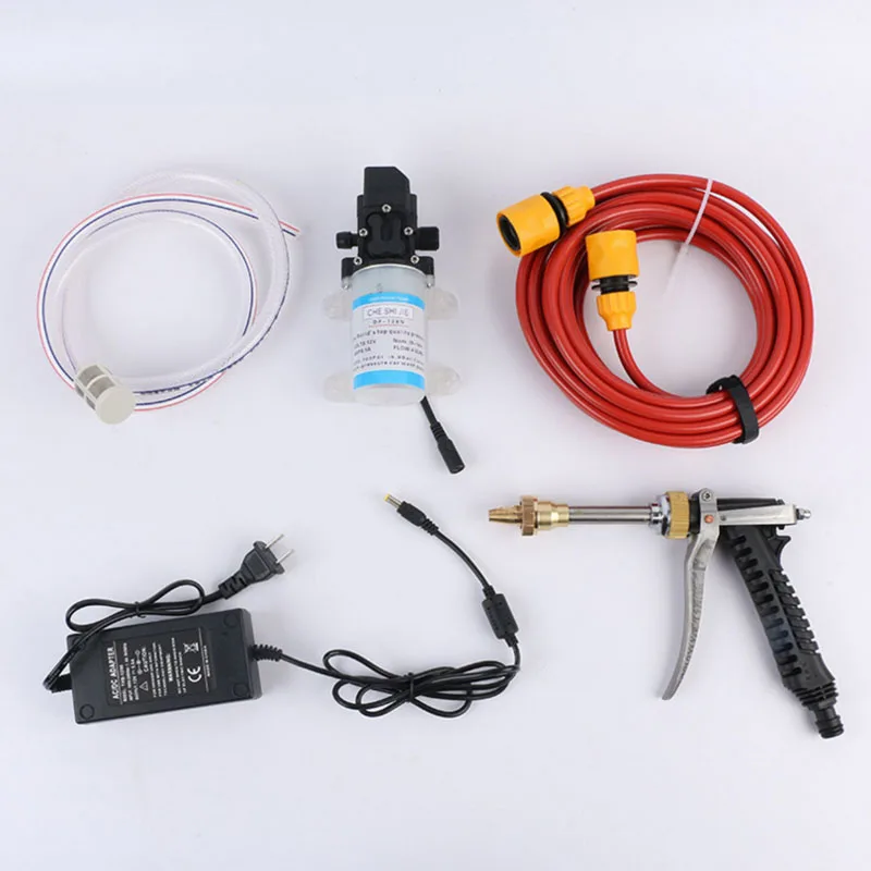 

12V 80W standard multi-function high-pressure self-priming electric household car wash pump cleaning kit