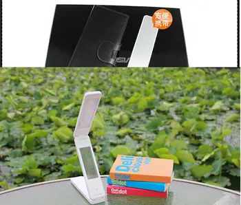 

[Seven Neon]Fashion 18leds dimmable foldable&rechargeable bright led desk lamp with calendar,led desk reading lamp