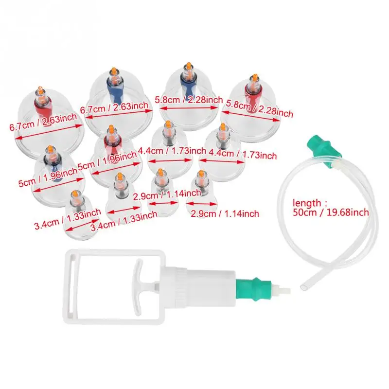 12PCs U-shape Body Suction Cups Chinese Vacuum Cupping Set Body Lymph Drainage Massage Slimming Cupping Therapy Acupuncture Kits 12PCs U-shape Body Suction Cups Chinese Vacuum Cupping Set Body Lymph Drainage Massage Slimming Cupping Therapy Acupuncture Kits