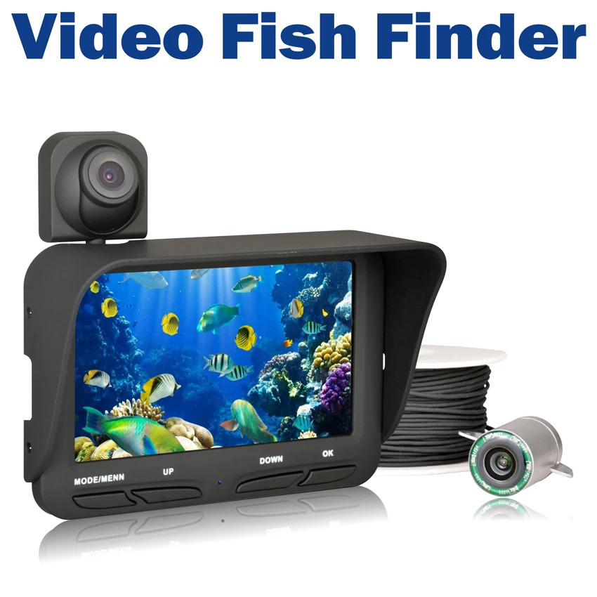 

Dual Lens 2.0 Mega Pixels Night View Underwater Fishing Camera Recorder for 720P LCD Display 20m Cable Fish Finder DVR 20M Cable