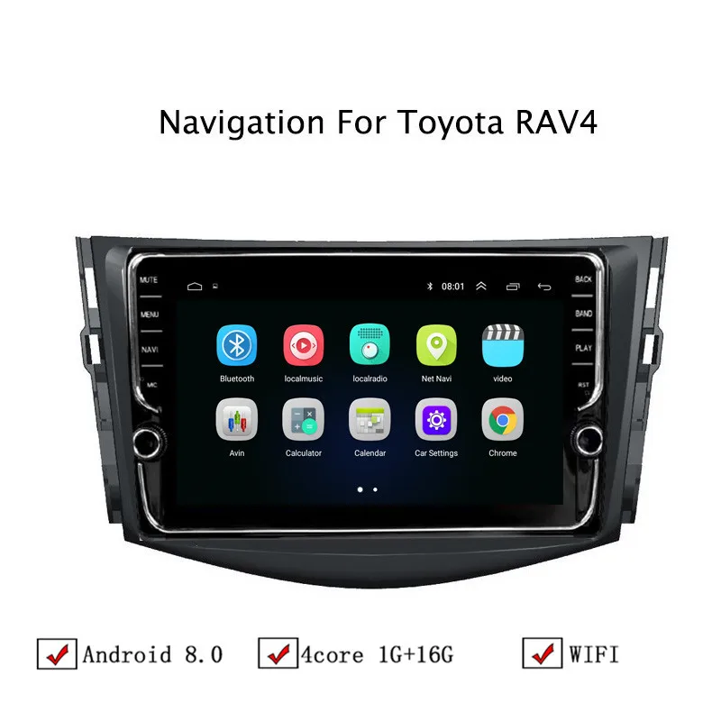 NAVITOPIA 10 1 дюймов автомобильный мультимедийный плеер Andriod 8 gps навигация для Toyota RAV4
