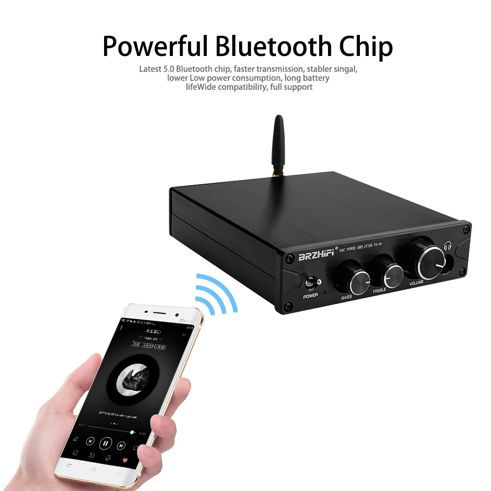 Стереоусилитель BRZHIFI TPA3116 Bluetooth 5 0 APTX ES9018K2M DAC класс D 100 Вт * 2 усилитель мощности с