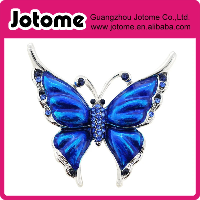 

Blue enamel and rhinestone Butterfly Brooch and Pendant ,animal insect brooch women jewelry 2 x 2 inches