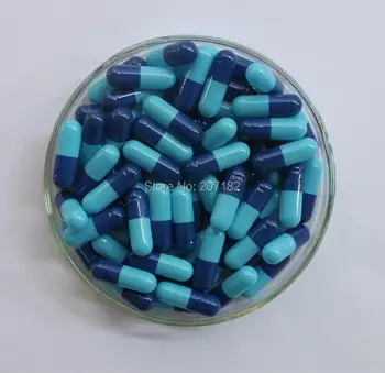 

10,000pcs/lot Size 0# Dark Blue/Light Blue Color Gelatin Capsule,Capsule Shells,Empty Capsule---Top and Bottom Joined